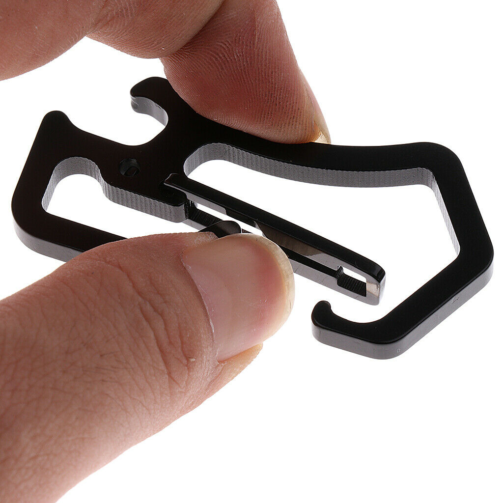 2pcs Stainless Steel Carabiner Key Chain Clip Camping Keyring Multi Functional