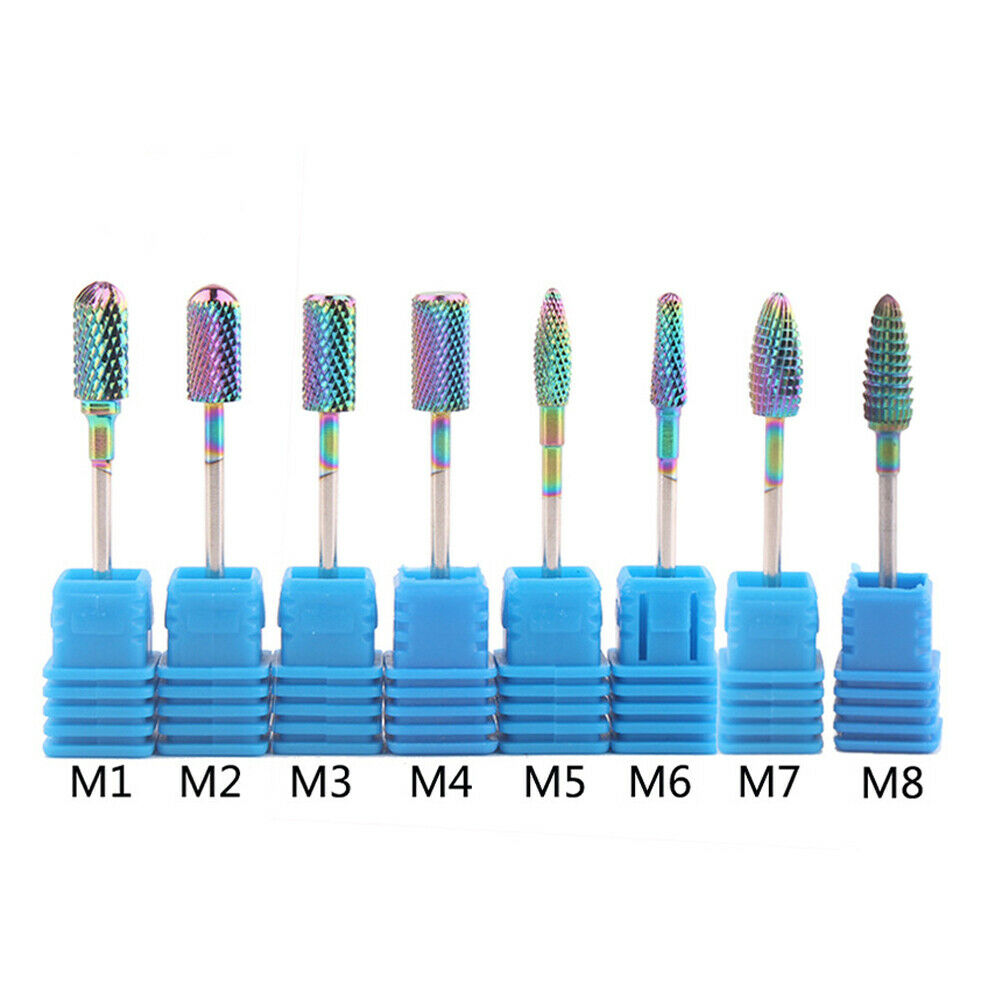 8x Carbide Nail Drill Bits Manicure Set Pedicure Art Tool Electric File Head Gel