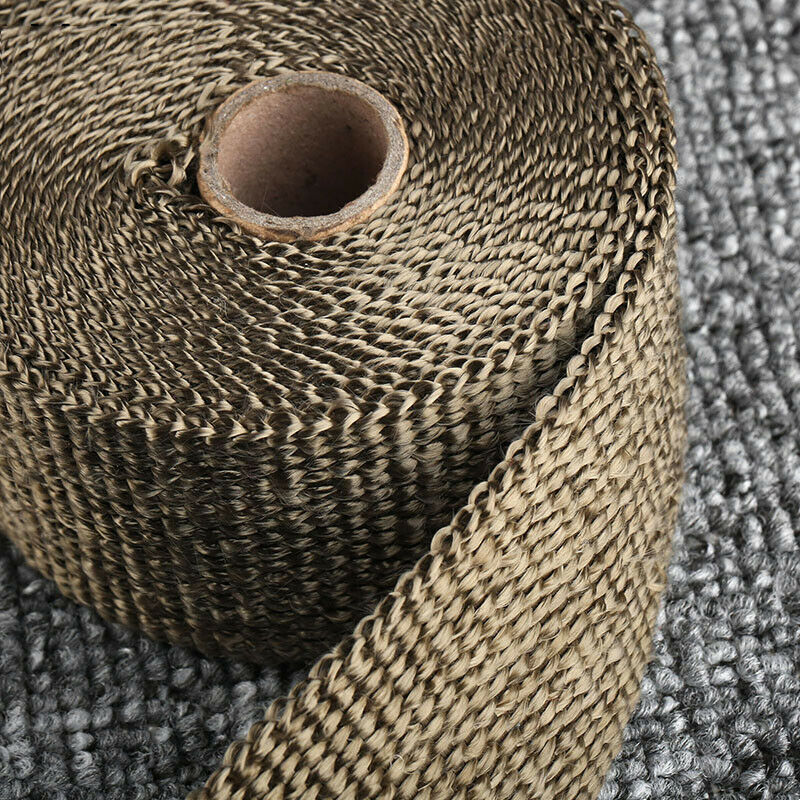 15M Exhaust 900â„ƒ Insulation Glass Fiber Tape Wrap Thermal Strip W/ Fixed ties