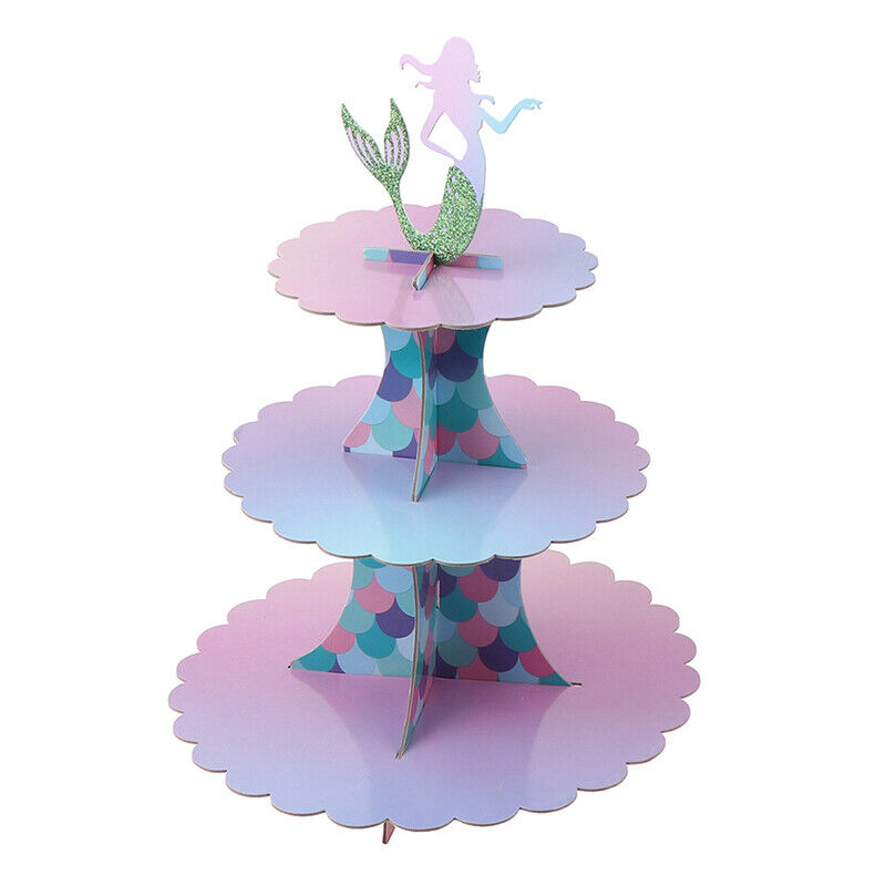 Three Layers Mermaid Cake Stand Mermaid Dessert Stands Birthday Party FavorBDDD
