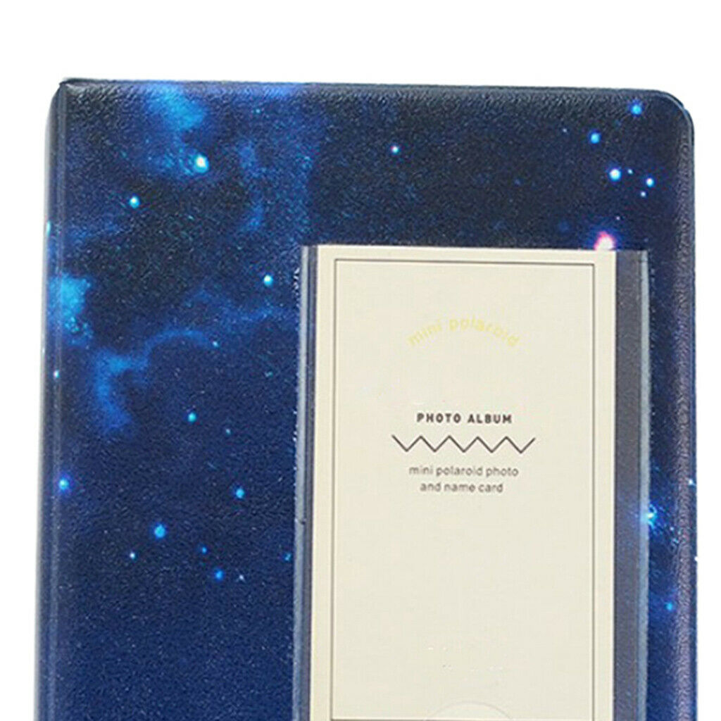 Faux Leather Storage Display Book Album, 64 Photos Picture Album Deep Blue