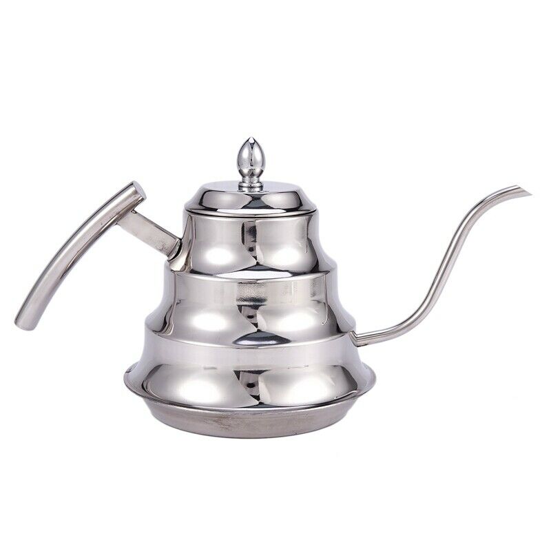 Kitchen Coffee Pot Stainless Steel Coffee Drip Kettle Tea Pot, 1.2L Fine MouthM2