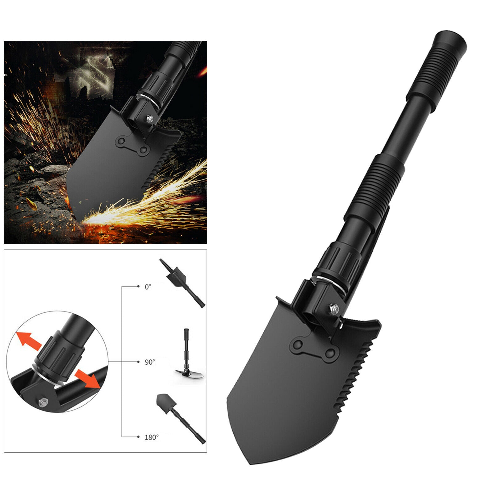 Folding Camping Shovel Tool Iron Spade Outdoor Survival Emergency Tool