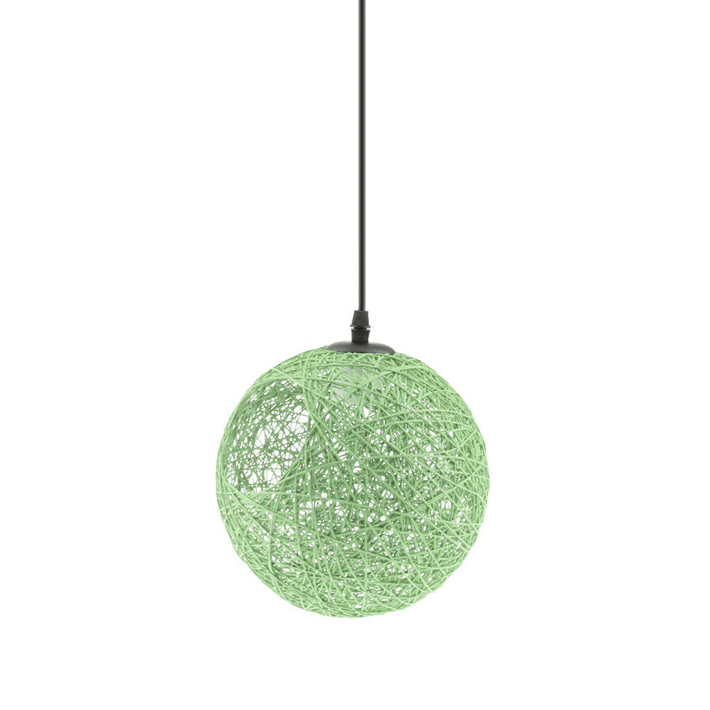 2 Piece Ceiling Light Cover Rattan Display E27 Socket Lamp