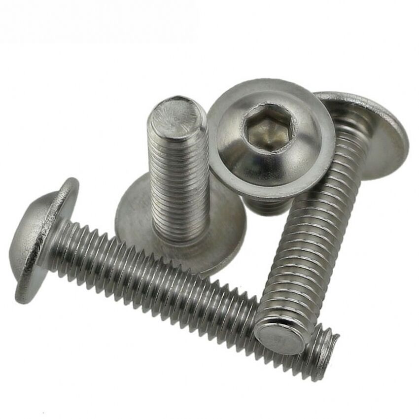 10PCS M6 x 12 A2 304 STAINLESS HEX SOCKET FLANGED BUTTON HEAD ALLEN BOLTS SCREWS