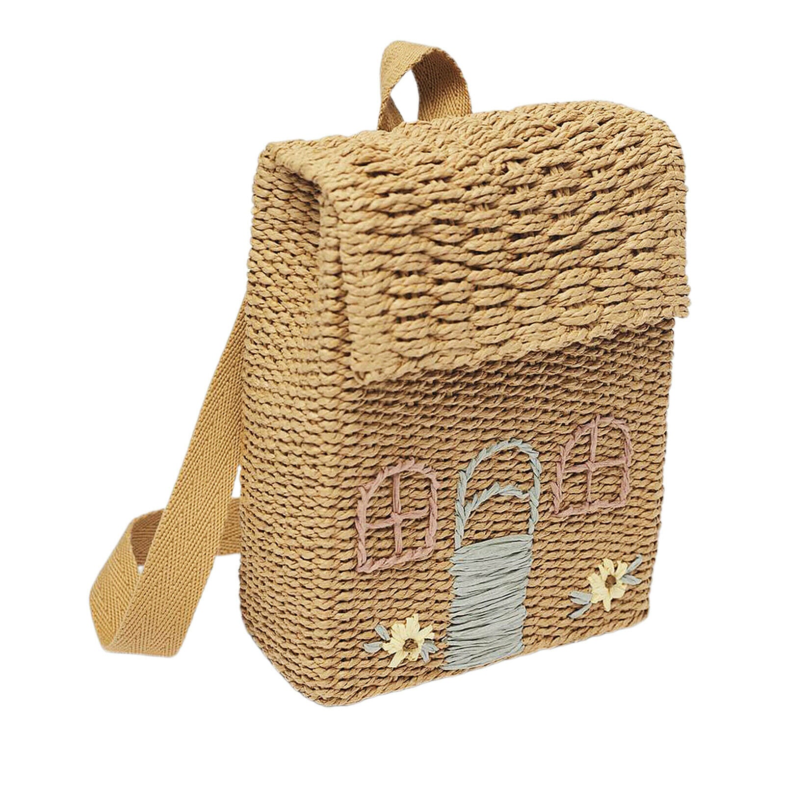Stylish Straw Backpack Girls Bag Shoulder Pack Vocation Tote Summer Handbags
