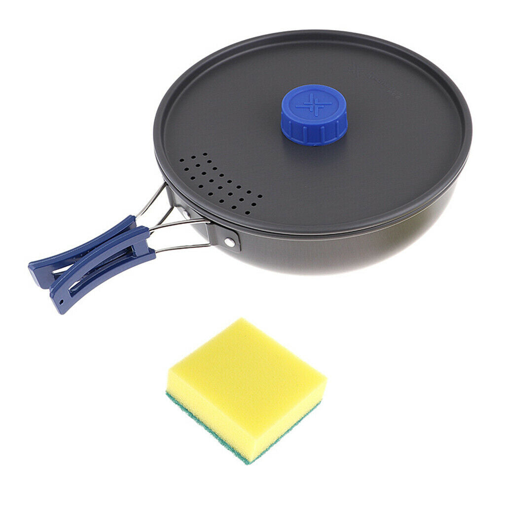 2-3 Person Camping Fry Pan Outdoor Portable Picnic Cooking Cookware with Lid