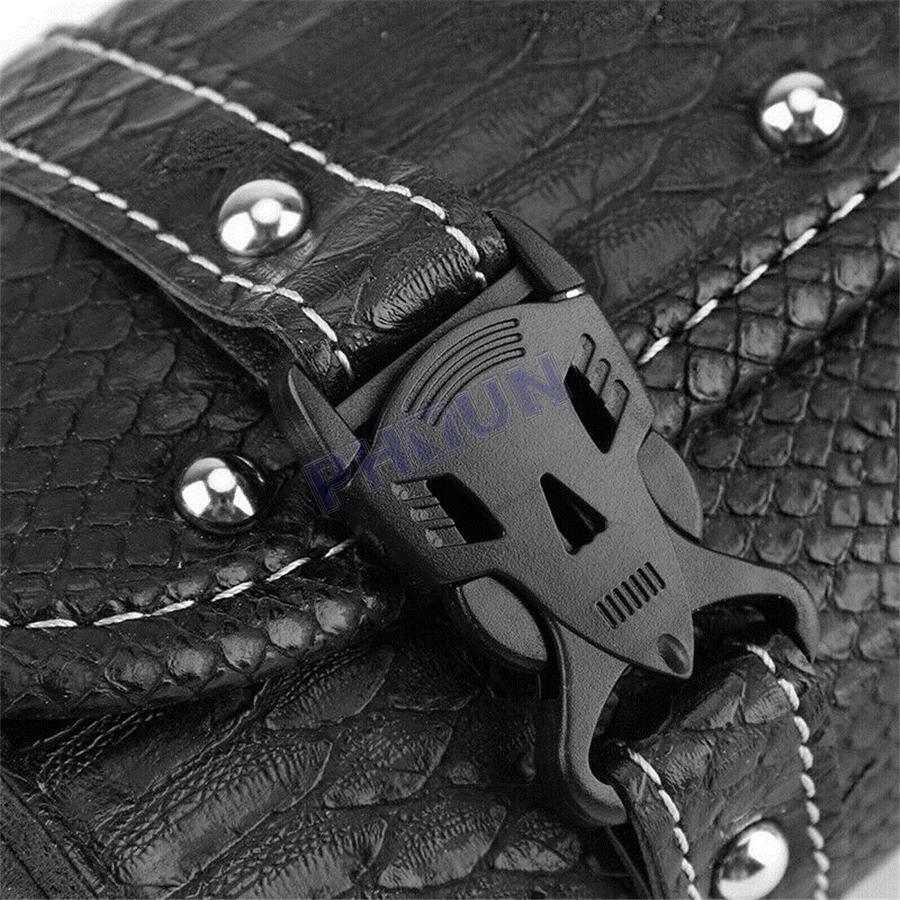 Motorcycle PU Leather Saddle Tool Bag Roll Barrel Look Scooter Moped Universal