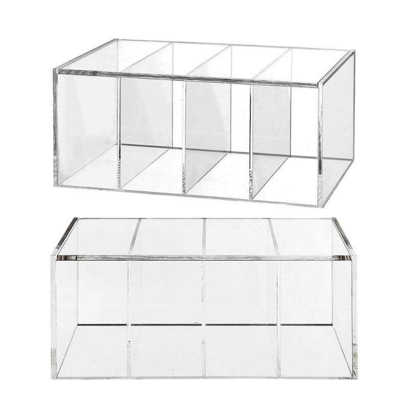 Clear Acrylic Coffee Capsule Holder 4 Compartment K Cup Box Tea Bag Storage Bar