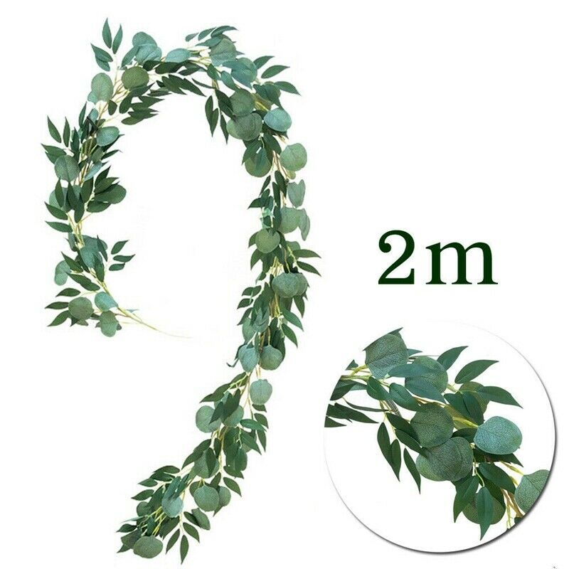 2Meter Artificial Eucalyptus Leaves Vine Greenery Garland Wedding Party Room DD3