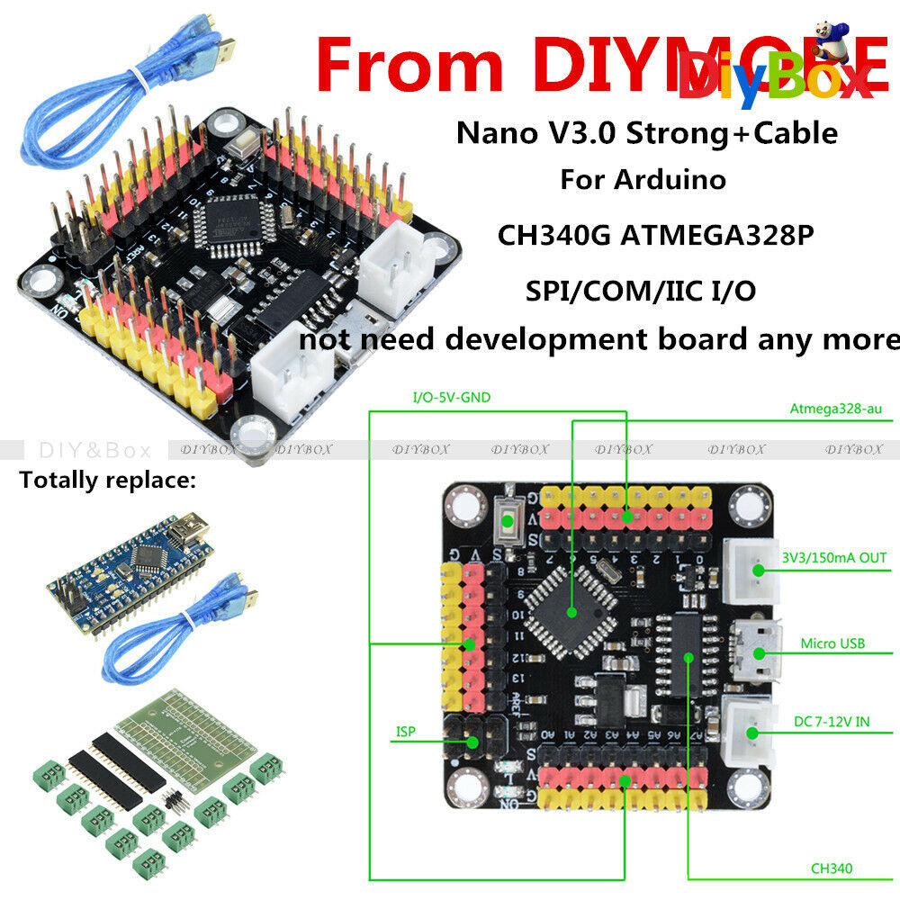 Nano V3.0 Micro USB 16Mhz CH340G ATmega328P Controller Driver Board For Arduino