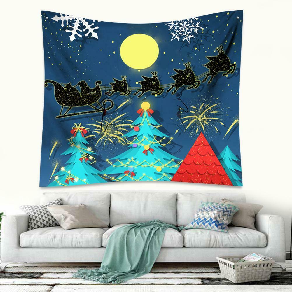 Christmas Tree Tapestry Xmas Tablecloth Beach Towel Yoga Mat Home Decor @