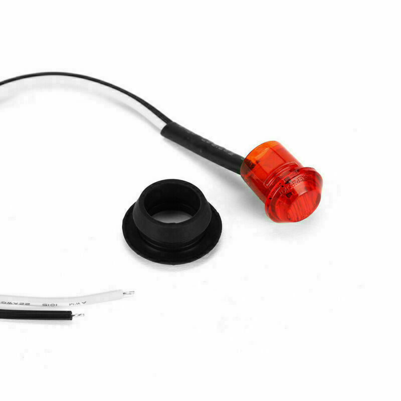 10x 3-LED Bullet Amber Red Light Round Side Marker 3/4" Mini 12V Trailer Truck