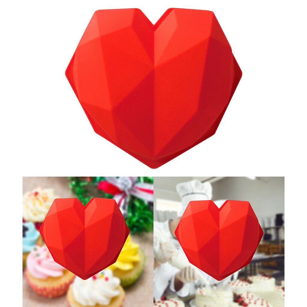 Diamond Silicone Cake Mold Dessert Mould Non-stick Baking Tray Kitchen red