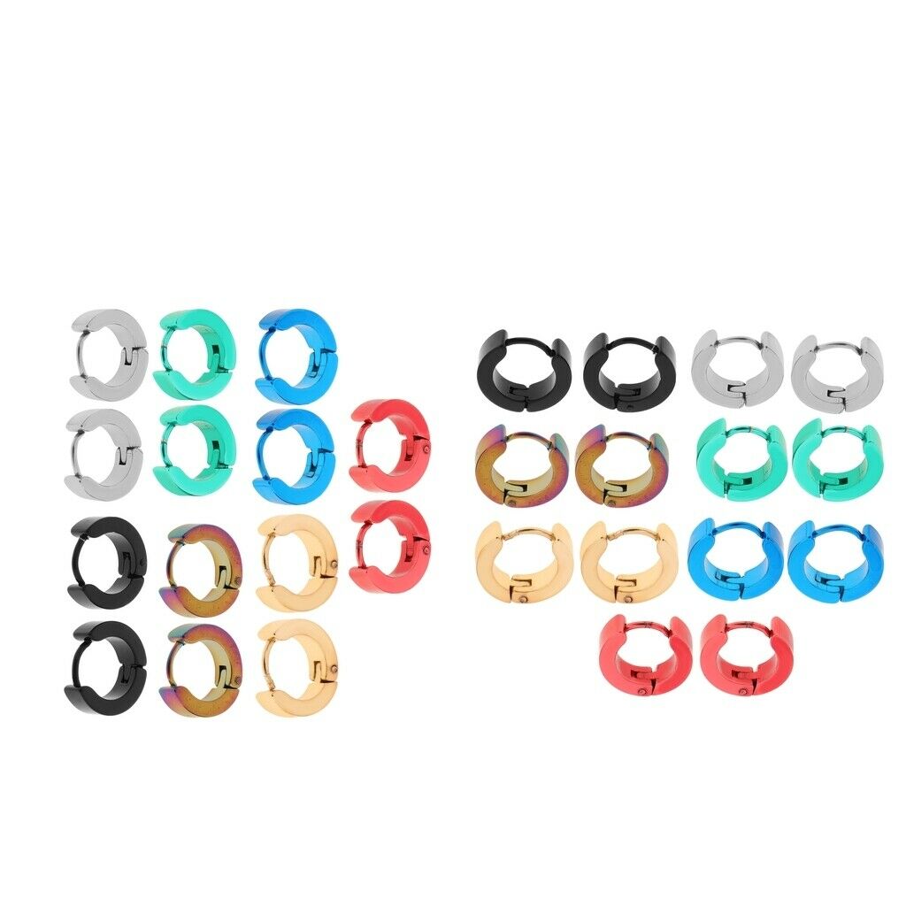 14 Pairs Stainless Steel Women Huggie Hoop Earrings for Men  Ear Piercings