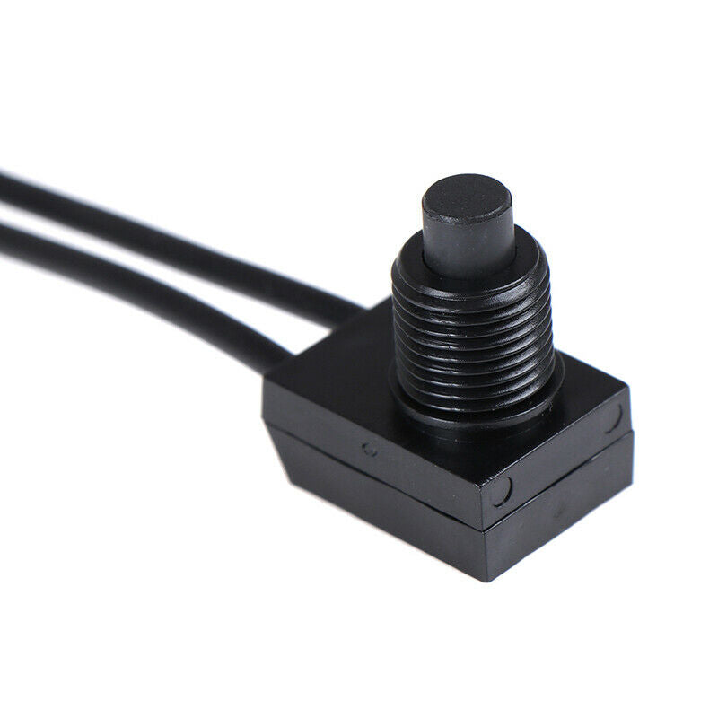 2PCS 12V Waterproof Push Button On-Off Switch With 4" Lead Wire Black MEA.l8