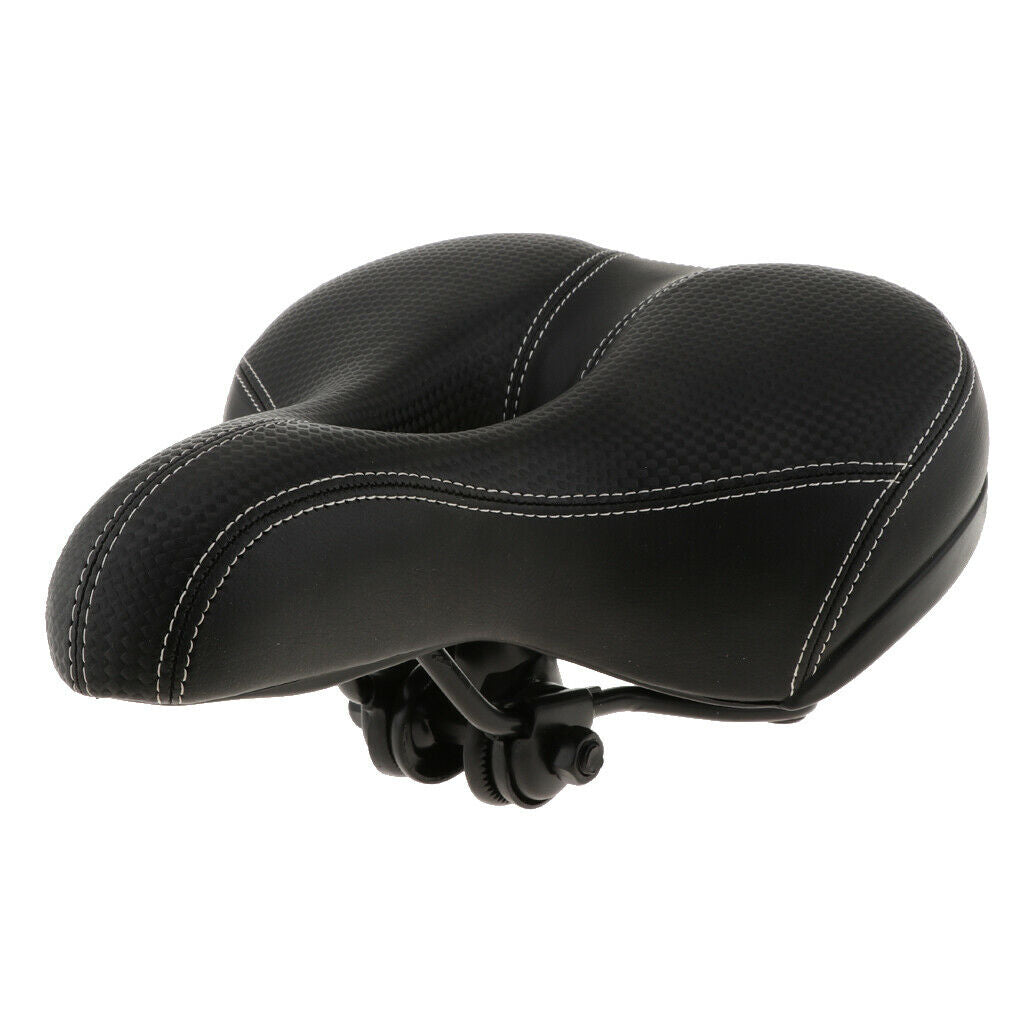 Extra Wide Comfy Cushioned Bike Seat Soft Padded Bicycle Gel Saddle Black