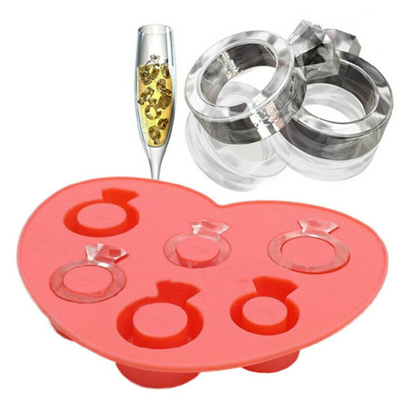 Diamond Ring Ice Cube Tray Silicone Freeze Jelly Pudding Mold Chocolate Mould