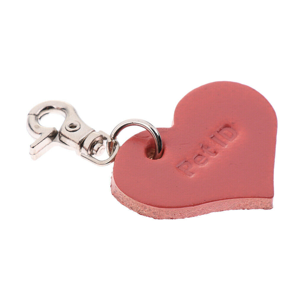 Pet Dog Cat Identity ID Tag Collar Puppy Metal Neck Pendant Keychain Heart