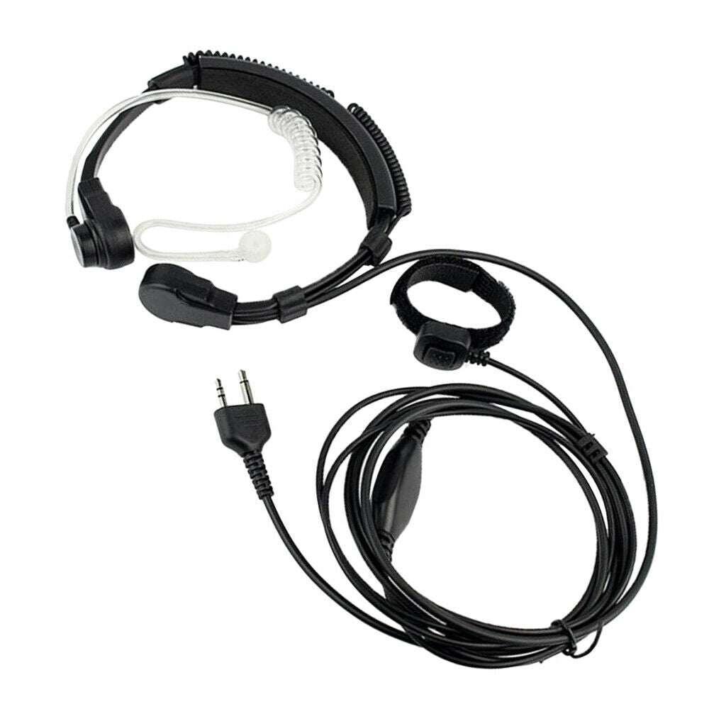 2 Pin Throat Mic Covert Acoustic Tube Earpiece Headset with PTT