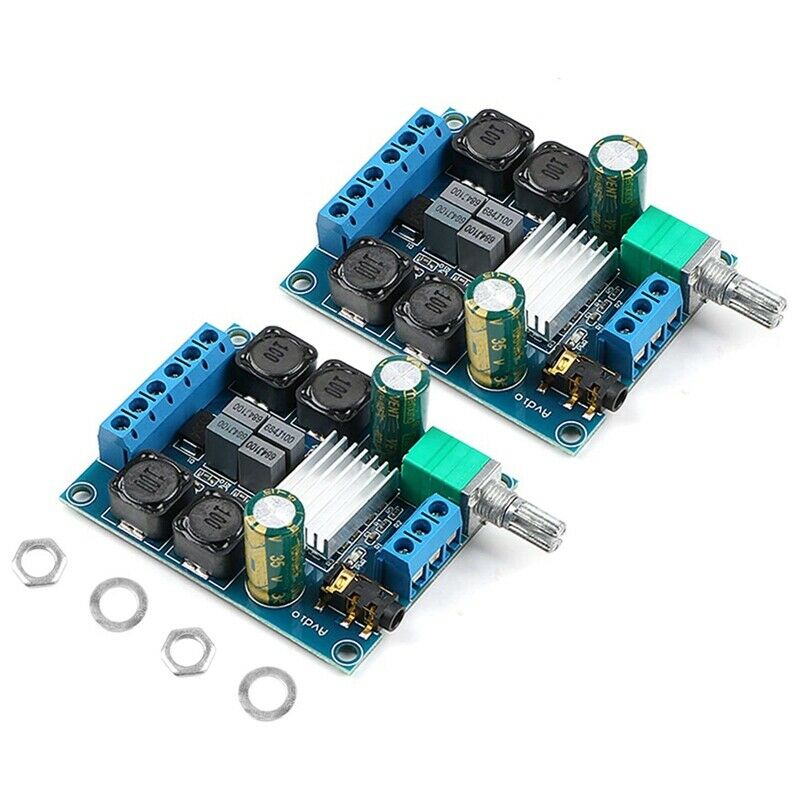 2Pcs Digital Amplifier Board,TPA3116D2 Two-Channel Stereo High Power Digital SF9