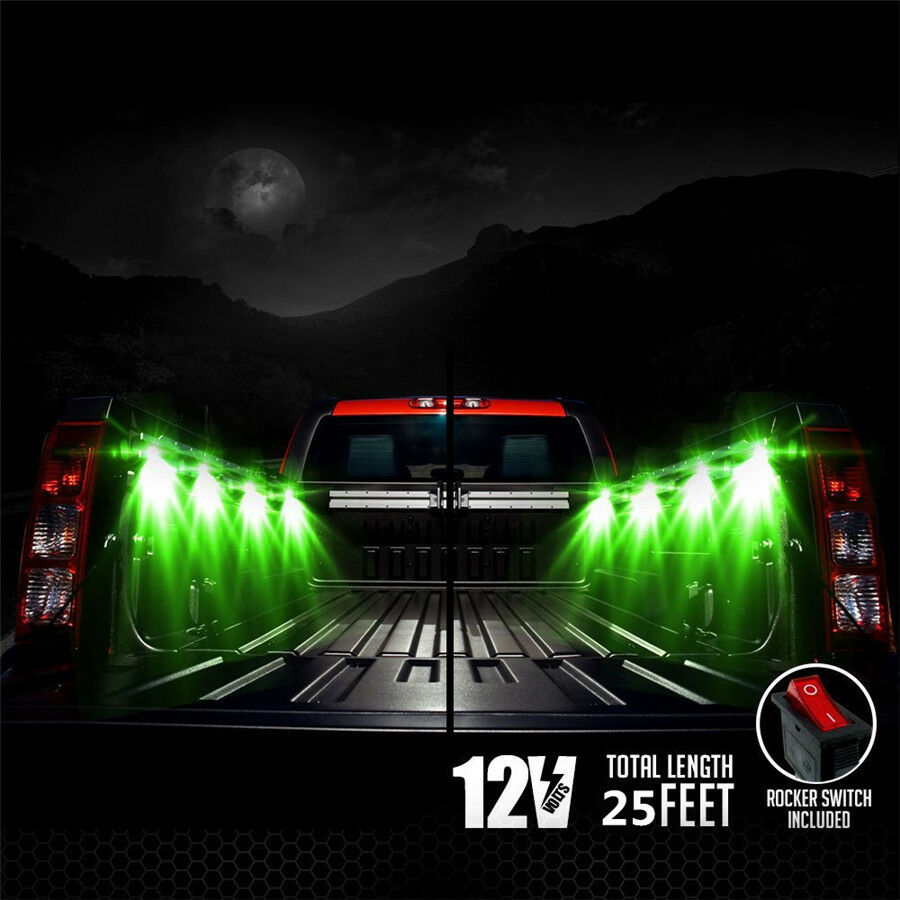 Universal 8pc 48LED RGB Truck Bed Lighting Under Body Atmosphere Light RF Remote