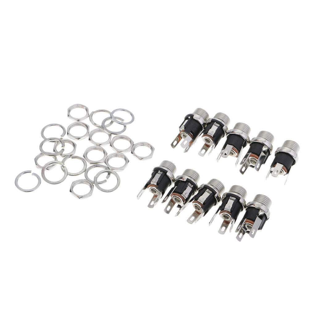 DC Panel Socket 3 Pin metal soldering lugs Connectors Pack of 10