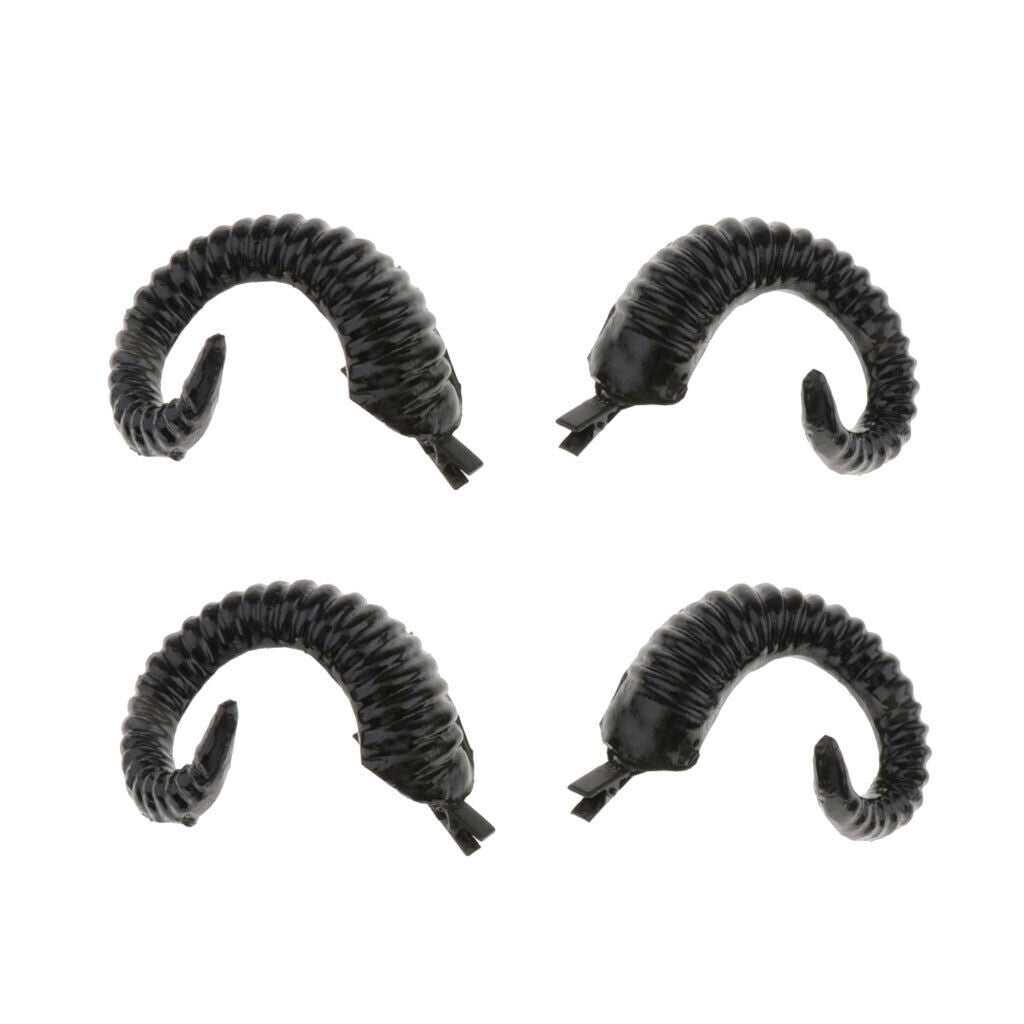 2Pair Fancy Ram Horns Hairpins Hair Clips Sheep Goat Ears Halloween Party