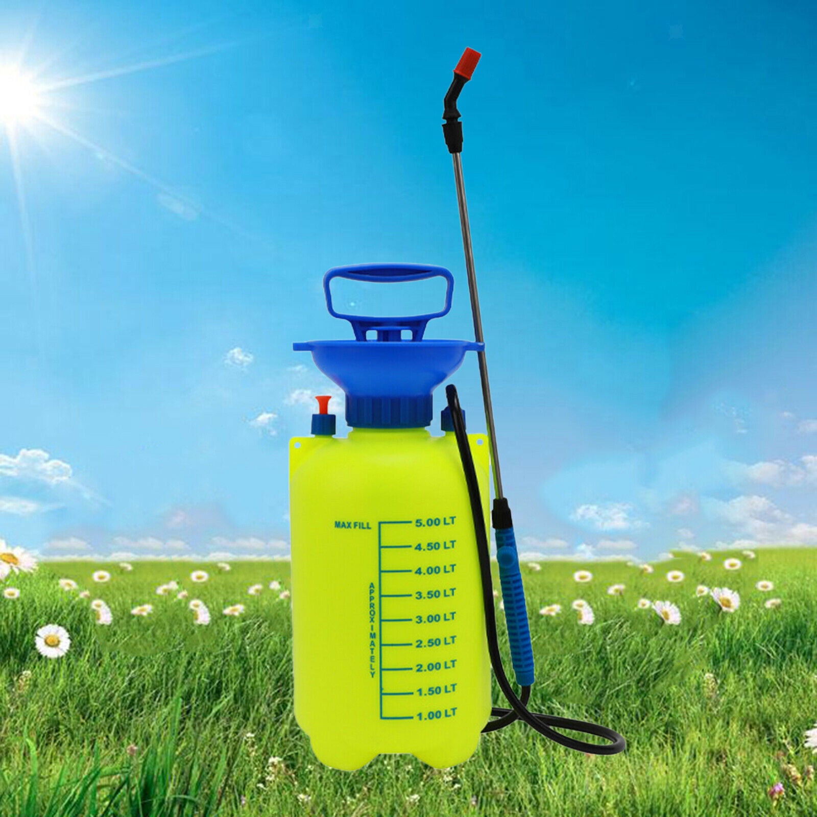 5L Manual Spray Bottle High Pressure Garden Weeding Cleaning Large Capacity