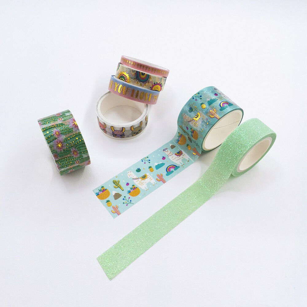 7 Rolls Cute Cartoon Alpaca Washi Paper Tape DIY Scrapbooking Planner Stickers