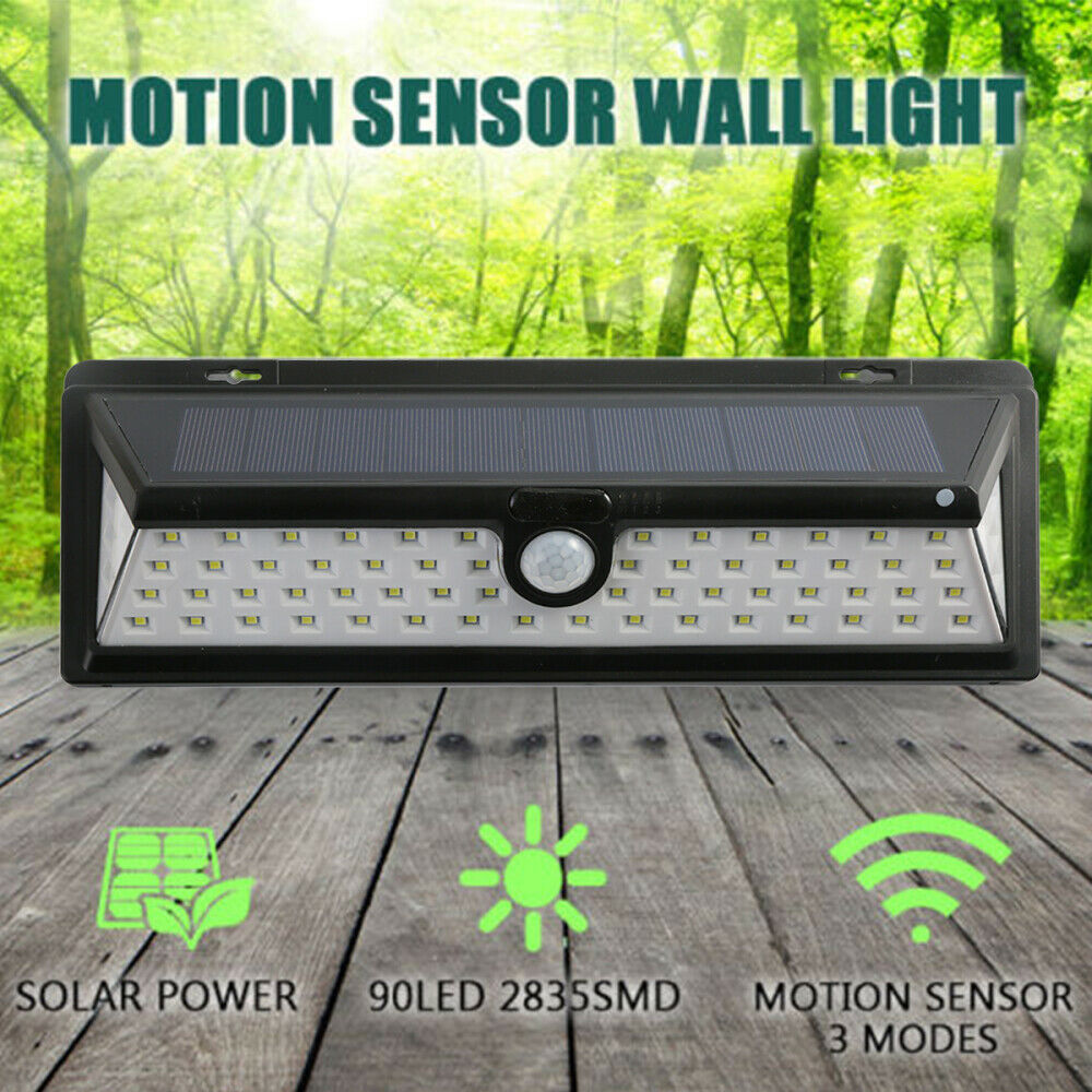 Solar Power PIR Motion Sensor Wall Light Outdoor Yard Garden Path 66LED Lamp