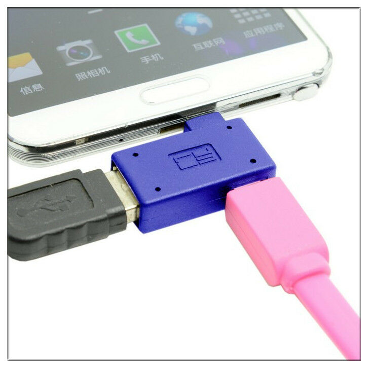 new 90Degree RIGHT Angle Micro USB 2.0 OTG Host Adapter&Power Phone Tablet