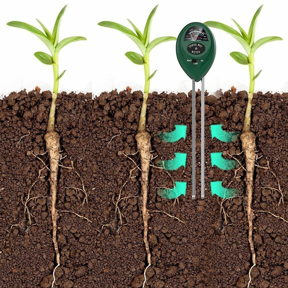 3 in1Soil Tester Water PH Moisture Light Test Meter Kit For Garden Plant Flow BD