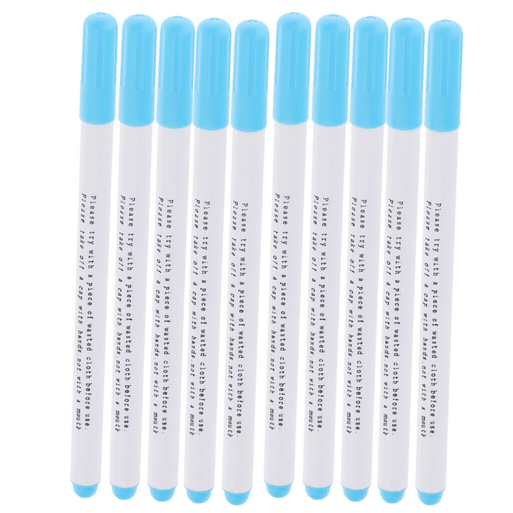 10pcs Blue Water Erasable Pen Water Soluble Pen