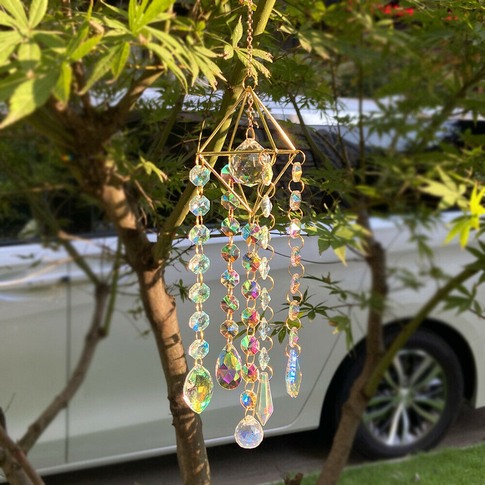 Crystal Suncatcher Prism Rainbow Maker Wind Chime Pendant Hanging Window Decor