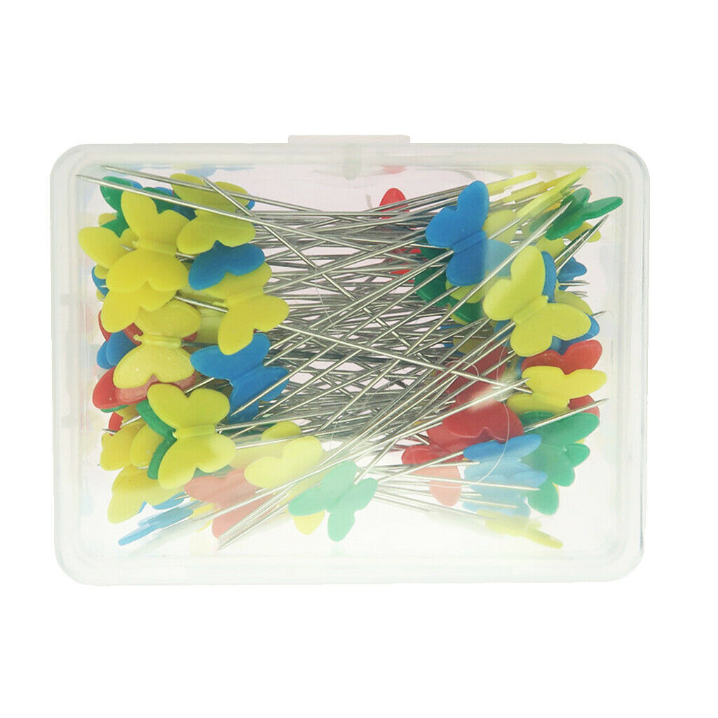 Colorful Butterfly Head Pins, 100Pcs Sewing Dressmaking Wedding Quilting