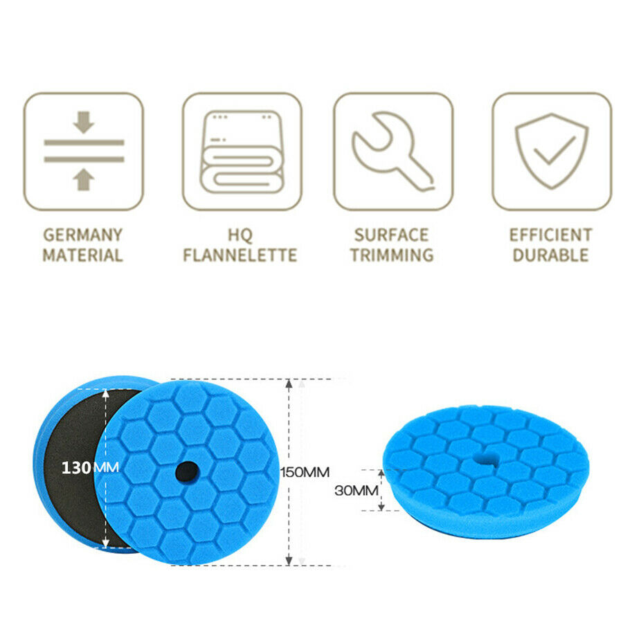 5Pcs 6inch 150mm Polishing Pads Sponges Wax Foam Buffing Polishing Buffer Pads