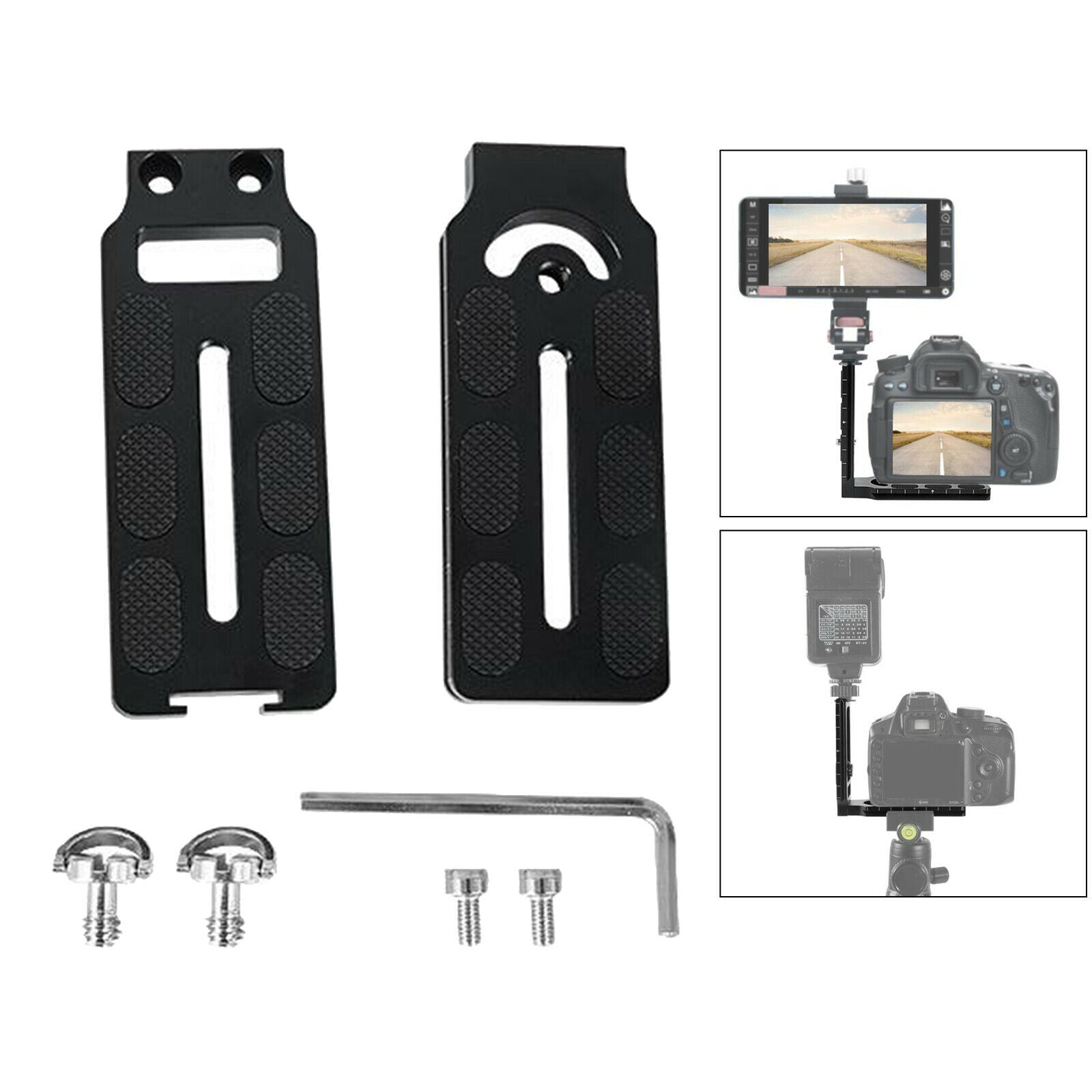 Universal L Shape Bracket Quick Release Plate Desktop Stand Holder Adapter
