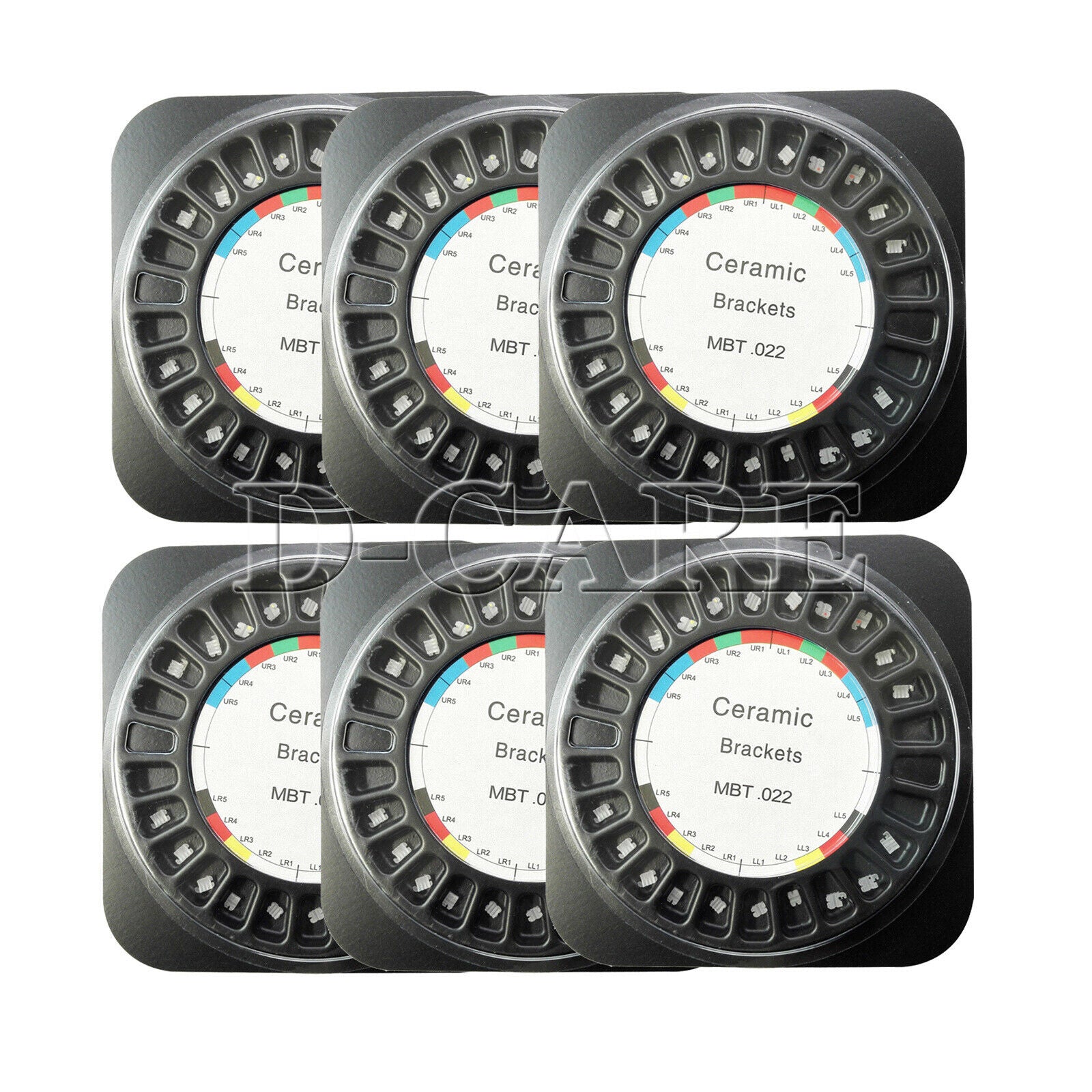 10 Packs Dental Orthodontic Bracket Braces Ceramic MBT 022 with 3-4-5 Hooks DC