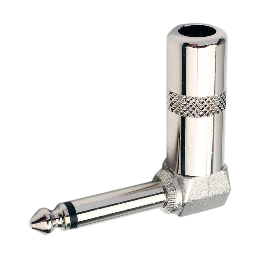 Durable Metal 6.35mm (1/4'') Stereo Plug Right Angle Musical Instrument Cable