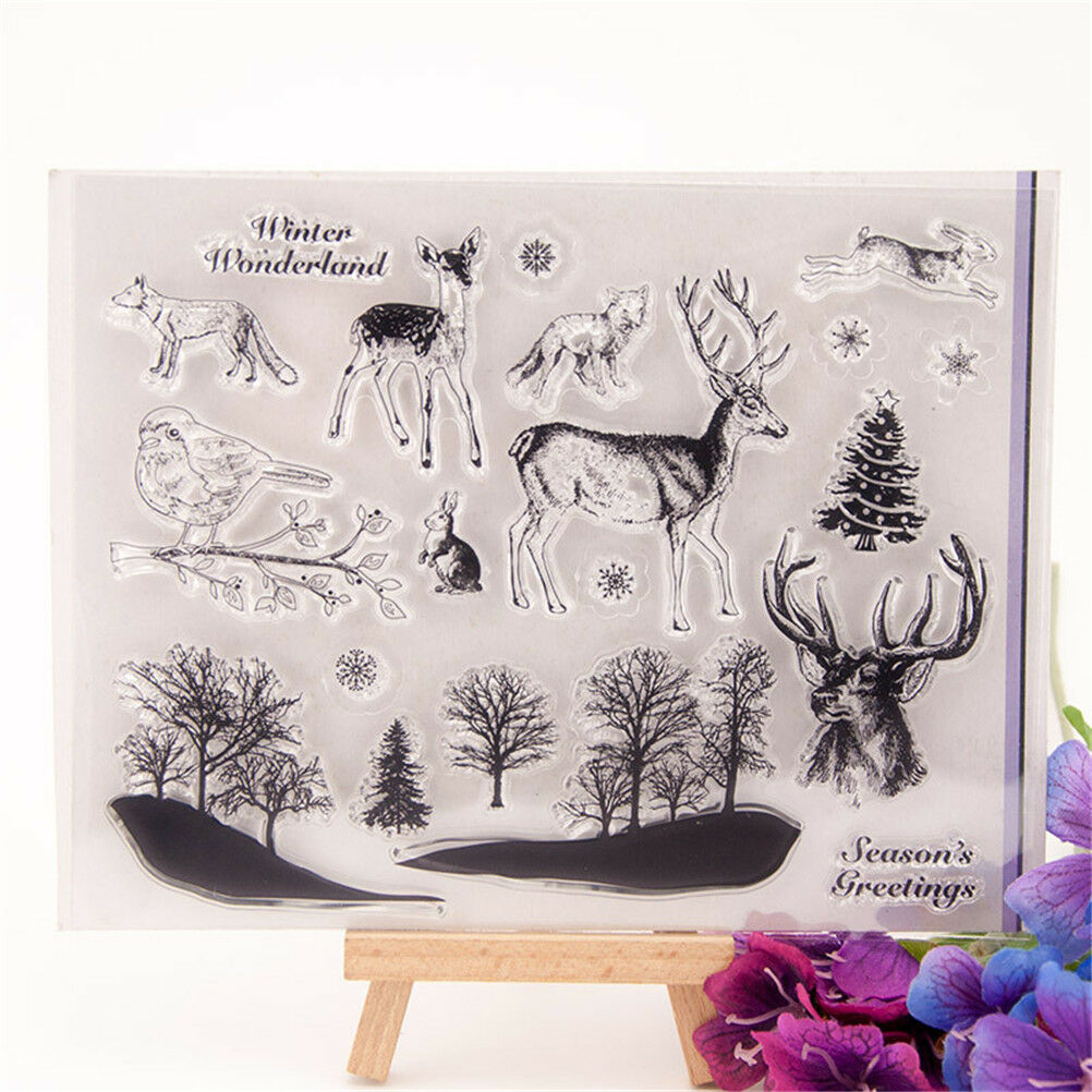 Lovely Xmas theme animals clear stamps scrapbooking album card decor craf.l8