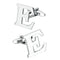 Alphabet Cuff Links Brass Black English Letter Groomsman Cufflinks E