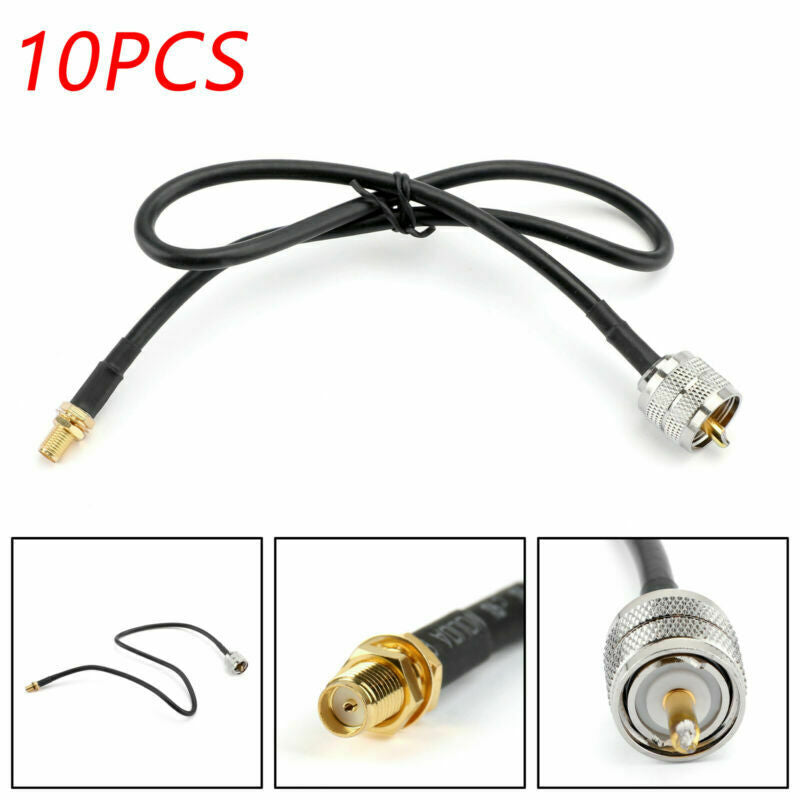 10x PL259 SMA Female to UHF Male RF Straight Pigtail Jumper RG58 Coax  50cm B5