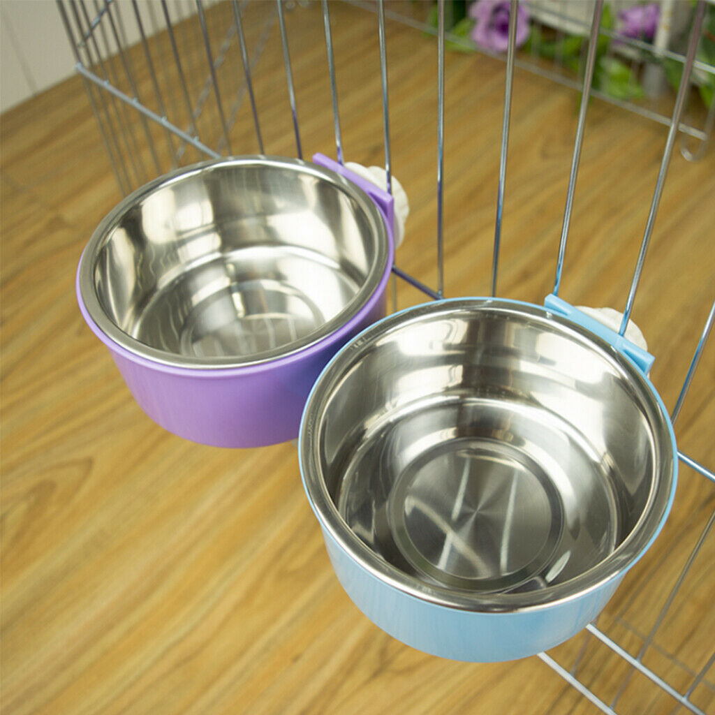 Hanging Pet Dog Feeder Cat Water Bowl Feeding Bowl Dish Container Green