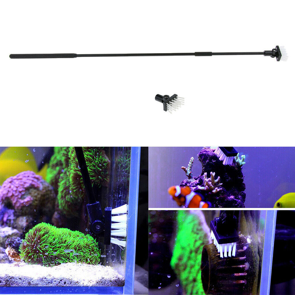 Adjustable Handle Length Aquarium Fish Tank Brush Cleaner 1 Set