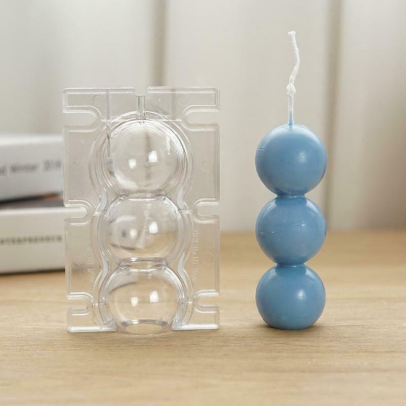 Simple 3-Ball Candle Plastic Mold Interesting Round Balls Scented Candle Mould