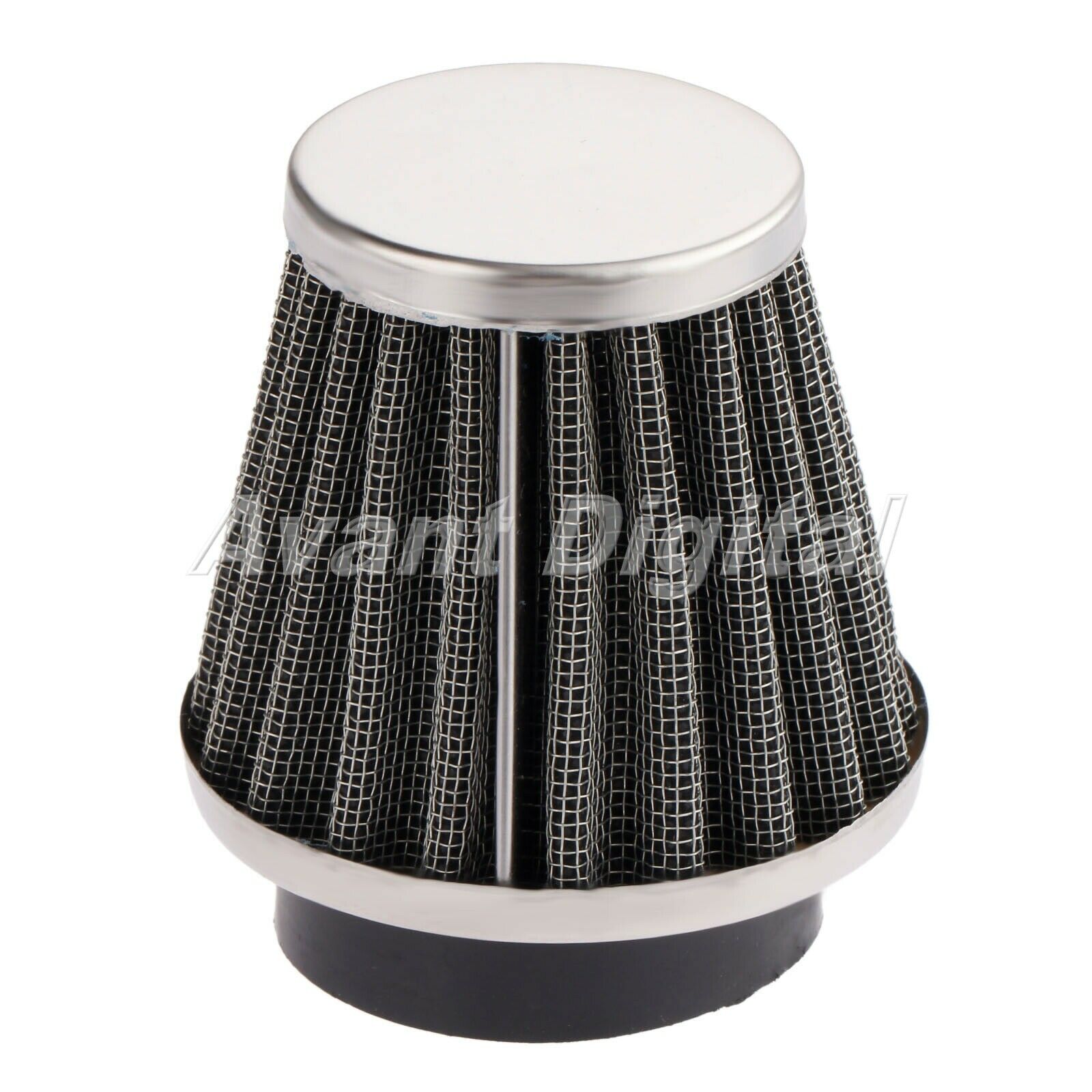1x Scooter ATV 48mm Double Layer Steel Filter Gauze Clamp-on Air Filter Cleaner