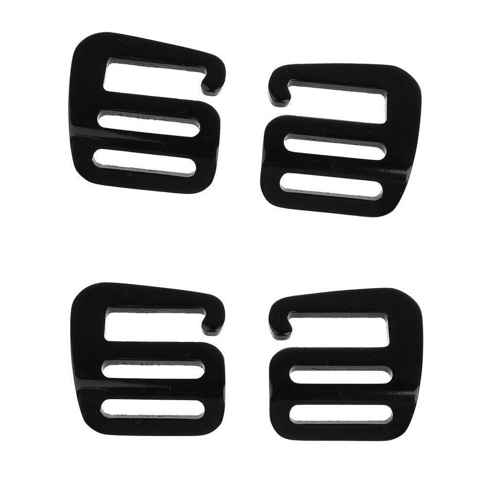 2 Pairs 1''/25mm G Hook Webbing Buckle for Backpack Bag Strap Belt Black