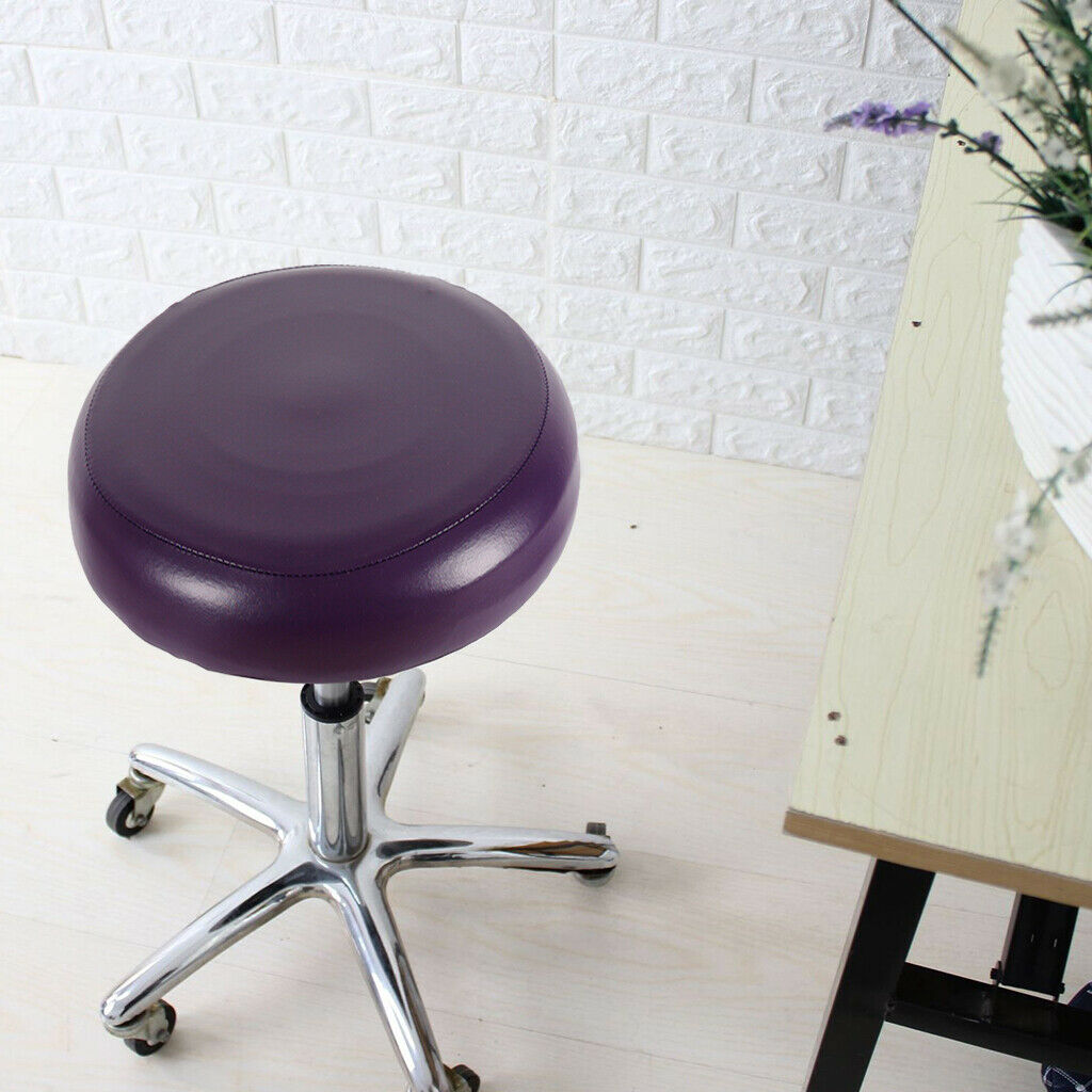 4pcs Home Bar Stool Covers PU Leather Round Chair Seat Cushions Sleeves for