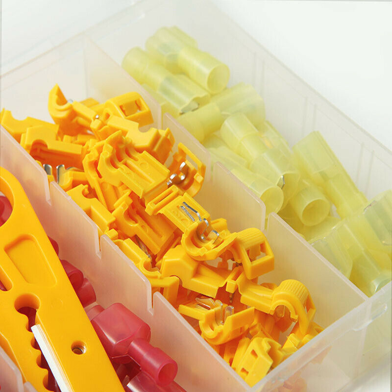 120PCS Heat Shrink Wire Connectors Nylon Marine Electrical Terminals Ring + Box
